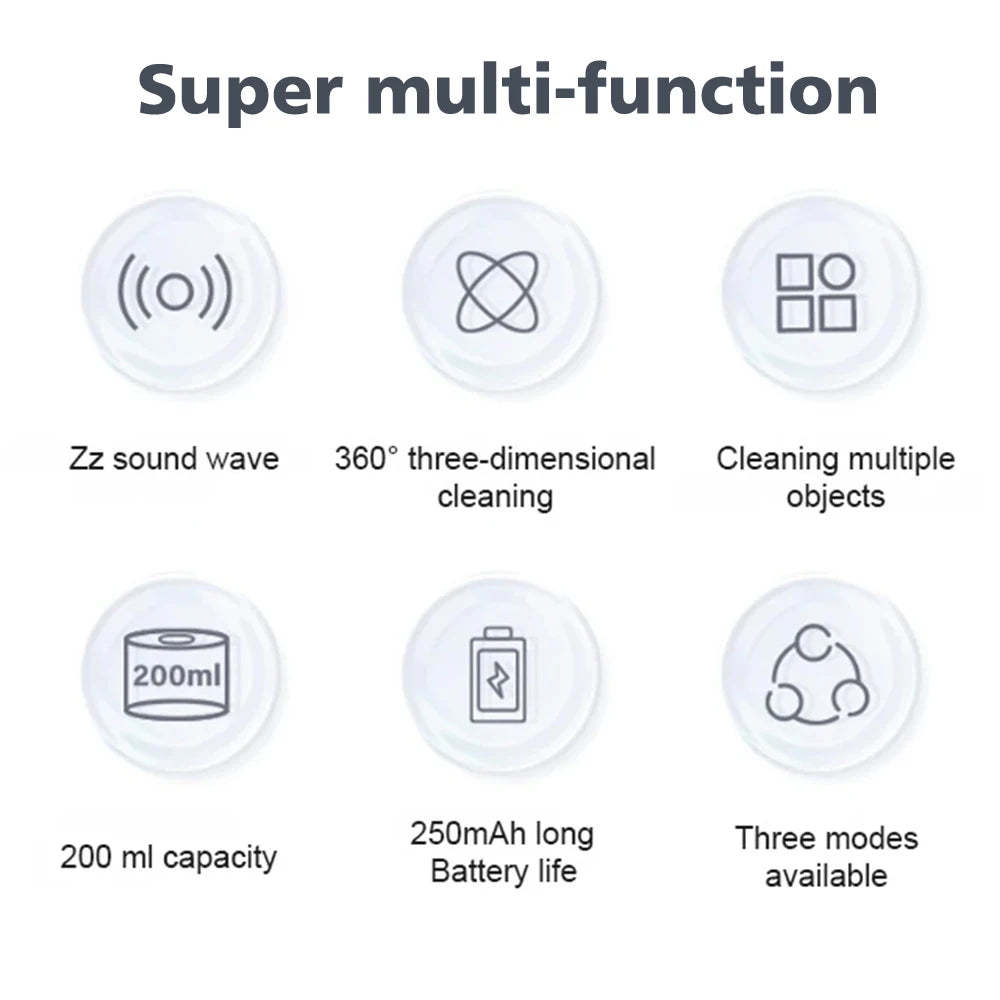 Portable Electric Vibration Cleaner Dental Braces Cleaning Machine Multi-function Cleaner For Jewelry Dentures Retainer 2026 New