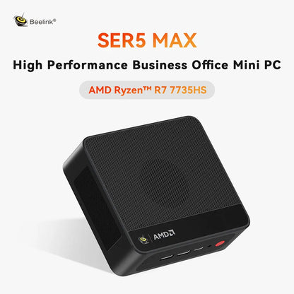 Beelink SER5 Max AMD Ryzen7 7735HS R3 3200U R5 5500U 5625U 16G RAM 500G SSDNVME Mini PC Suppor 4K Type-C Gaming Desktop Computer