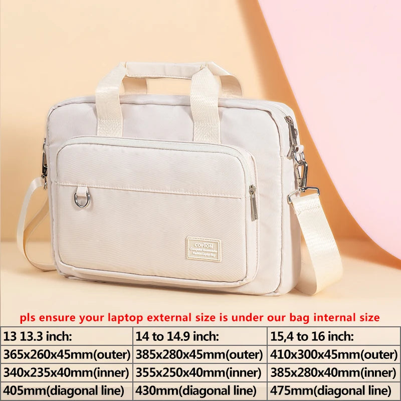 Laptop Shoulder Bag 13.3 15.6 inch for Women Notebook Briefcase Handbag for Macbook Pro 14 16 M4 M3 Air 15 Huawei Xiaomi Dell HP