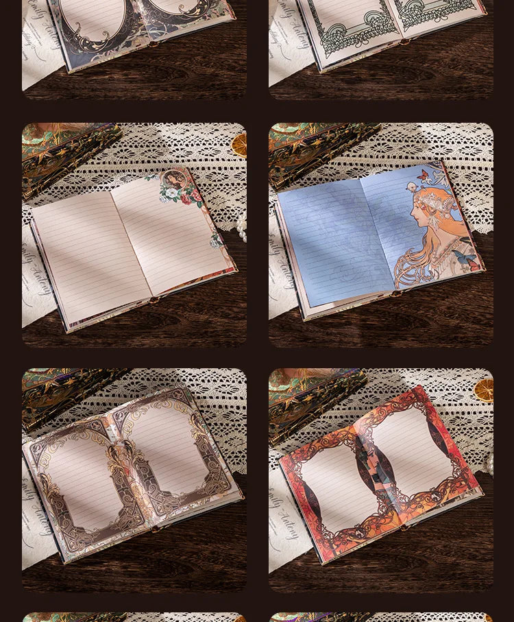 Renaissance A5 Notebook,Oil Painting Hardcover Illustrations,Full-Color Handbook,128 Sheets/Book,100GSM,Professional Handbook