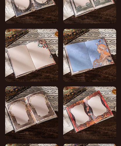 Renaissance A5 Notebook,Oil Painting Hardcover Illustrations,Full-Color Handbook,128 Sheets/Book,100GSM,Professional Handbook