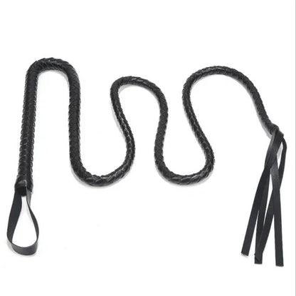 1.8M Long Faux Leather Bondage Whip Handle Riding Crop Fetish Flogger Sexy BDSM Toys for Adult Woman Halloween Costume Accessory