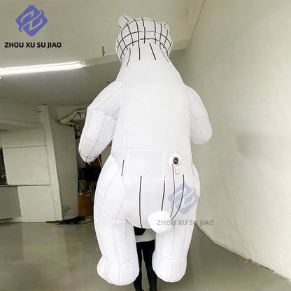 Inflatable Polar Bear Puppet with Lights Large Inflatable White Walking Animal Puppet For Festival Stage and Street Performances