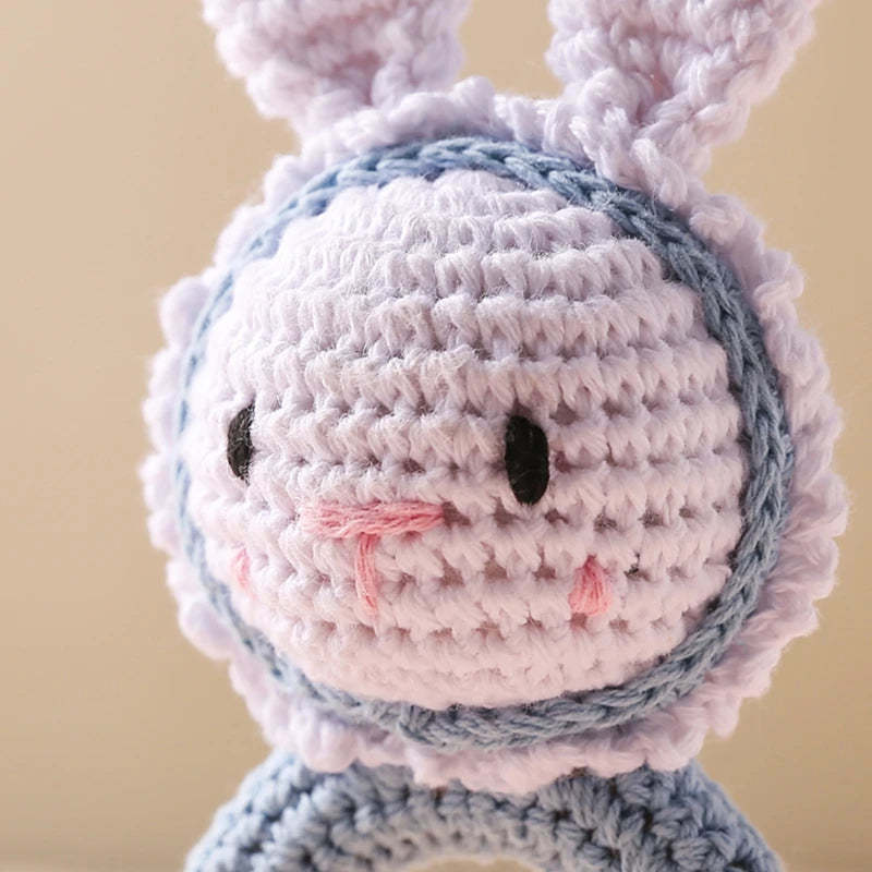 1Pc Baby Teether Wooden Crochet Rattle Toy BPA Free Baby Mobile Play Gym Wood Rodent Rabbit Rattle Newborn Educational Toy Gifts