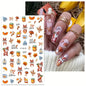 Black and White Love Flowers Line Art 3D Stickers Nail Decals Nail Art Accessories Butterfly Rose Nail Stickers Nail Sliders