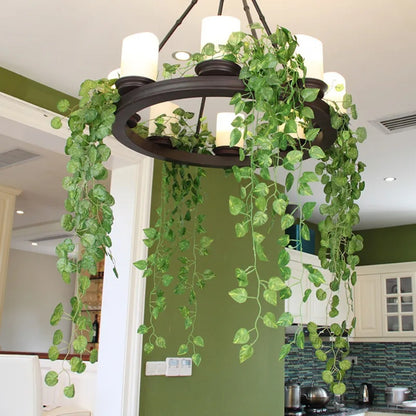 4/10M Artificial Plant Green Ivy Leaf Garland Fake Plant Creeper Hanging Vine Outdoor DIY Garden Wall Wedding Party Home Decor