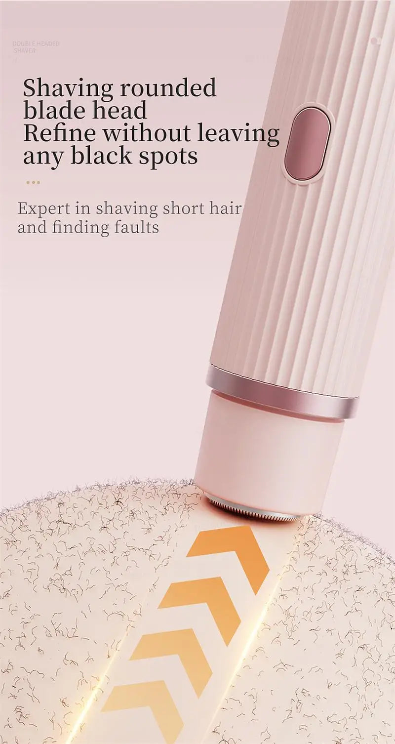 Electric Razor for Women Bikini Underarm Lady Facial Razor Waterproof Double Head Hair Removal Epilator Electric Female Trimmer