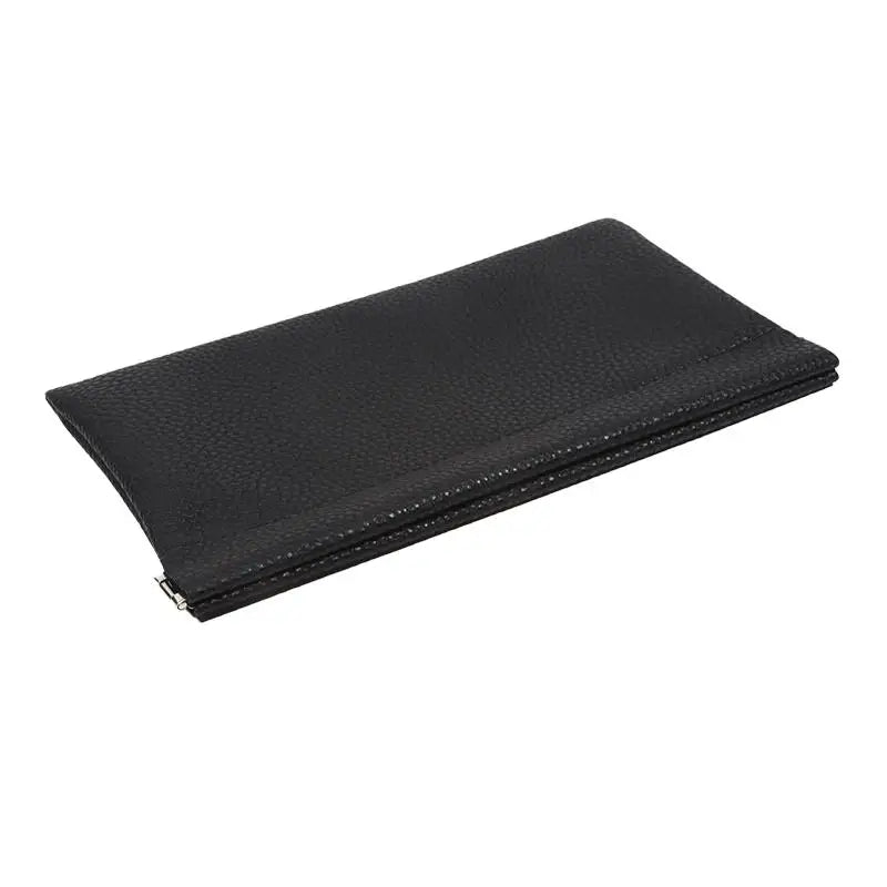 Self-Closing Artificial Leather Long Wallet Passport Driver's License ID Holder Headphone Data Cable Storage Cash Pouch