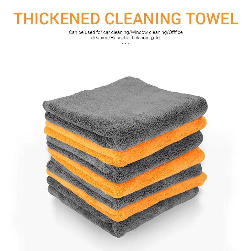 SEAMETAL 600GSM Microfiber Car Cleaning Towel 1/3/6/9pcs 40X40cm Thickened Car Wash Towels Auto Detailing Care Drying Cloth Rags