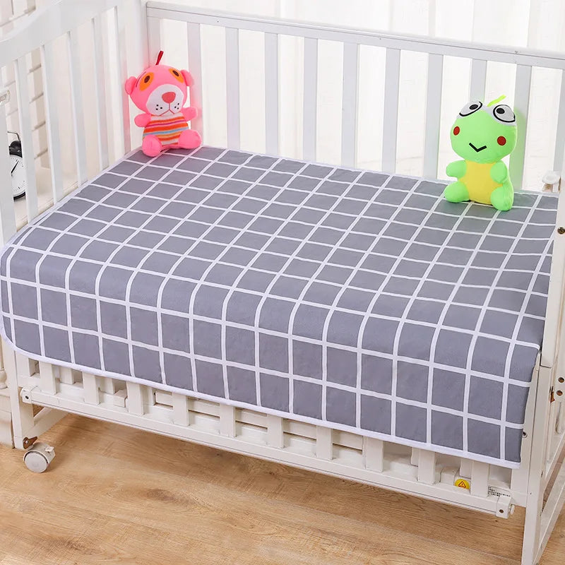Crib Sheet Waterproof Baby Urine Changing Mat Cotton Reusable Infant Change Diaper Pad Cover Washable Newborn Bed Nappy Mattress