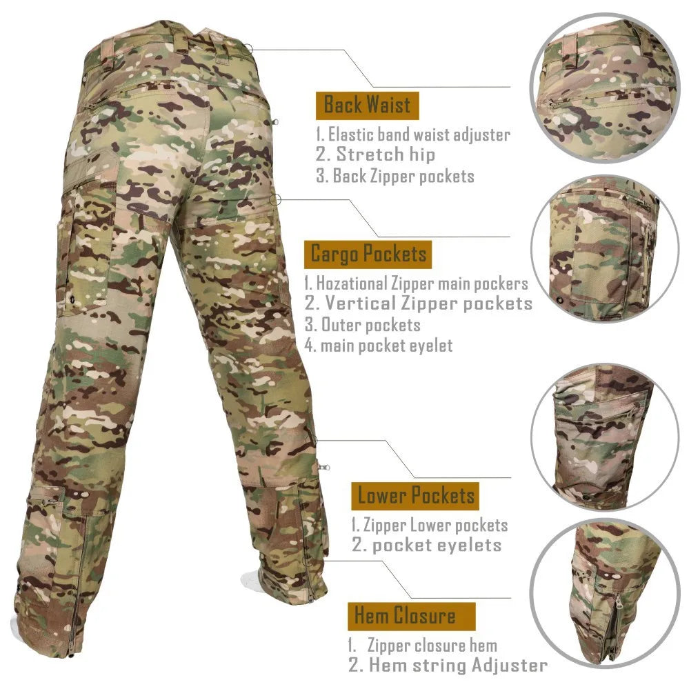 2026 Spring Autumn Men'sTactics Sets Wear Resistant Uniform Shirts Outdoor Sports 2-piece Suits Breathable Frog suit Cargo pants