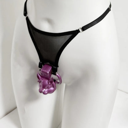 Black Thong Male Chastity Cage Fixed Strap Auxiliary Elastic Band BDSM Anti-Off Device Auxiliary Belt BDSM Male Penis Ring