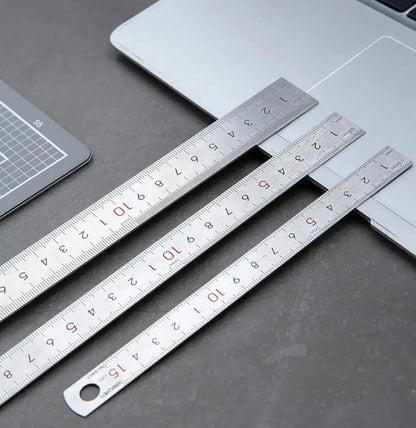 Deli Stainless Steel Ruler 15/20/30cm Metal Straight Ruler for Home School Precision Measuring Drawing Tool Supplies 1/2/5pcs