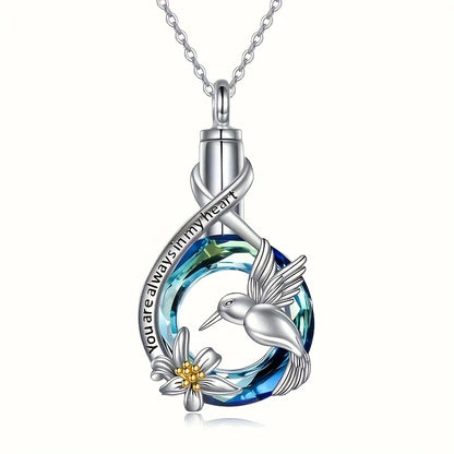 1PCS Hummingbird Urn Necklace for Urn Ashes for Women Cute Animal Cremation Jewelry Remembrance Gift for Christmas