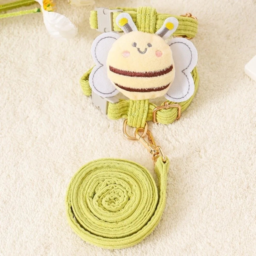 Pet Supplies Cartoon Bee Cat Harness Adjustable Breast Back Harness Dog Harness Portable Leash Set Pet Walking