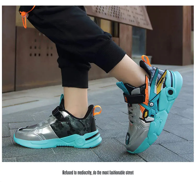 Kids Casual Shoes Boys Leather 5-15y Children Tennis Fashion Sneakers Toddlers Outdoor Cartoon Size 28-39