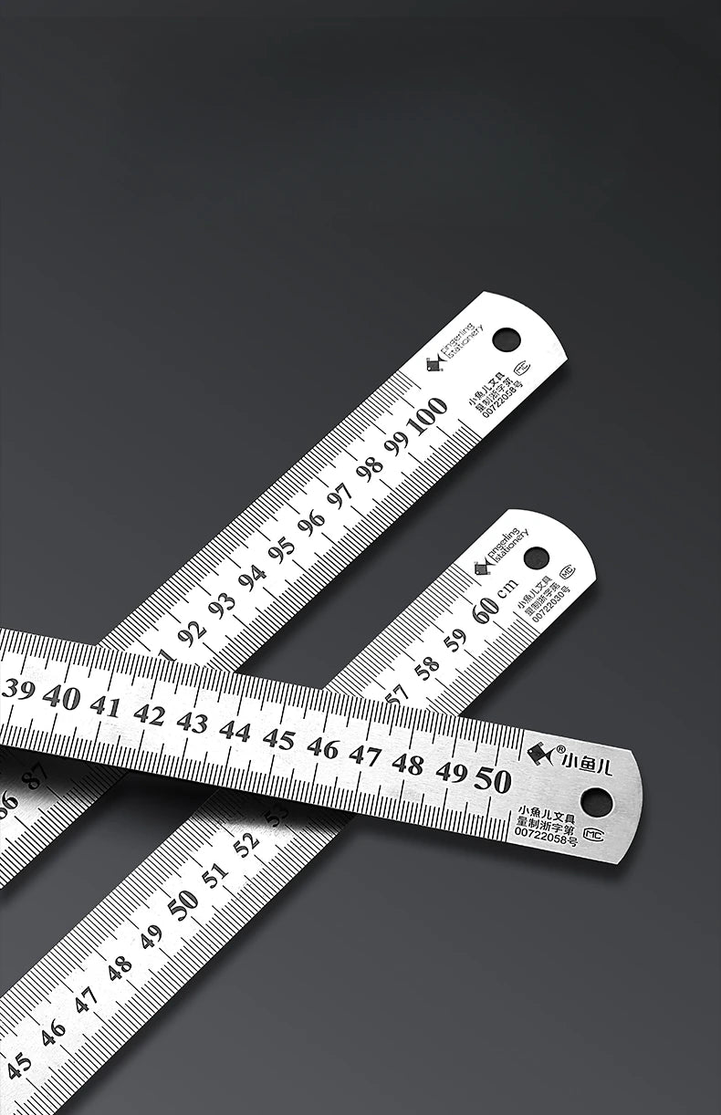 Stainless Steel Metal Straight Ruler Precision Double Sided Precision Measuring Tool Scale Metric Ruler Accessories 15-40cm