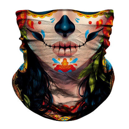Seamless Snood Bandana Multifunctional Headwear Outdoor Sports Sun Protection Cycling Scarf Fishing Halloween Unisex Neck Mask