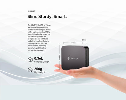 SOYO Mini PC Y5 Intel i3 4th CPU 8GB RAM 128GB ROM Windows 10 WiFi BT4.2 Desktop Computer