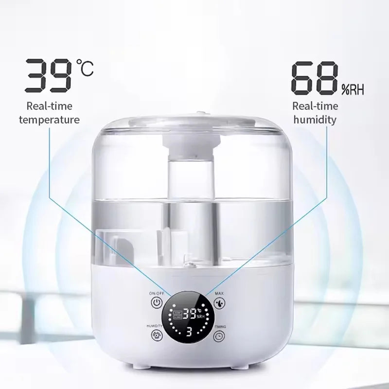 3000mL Smart Air Humidifier with Dual Mist Output: Essential Oil Aroma Diffuser for Home & Office, Equipped with Adjustable Fog