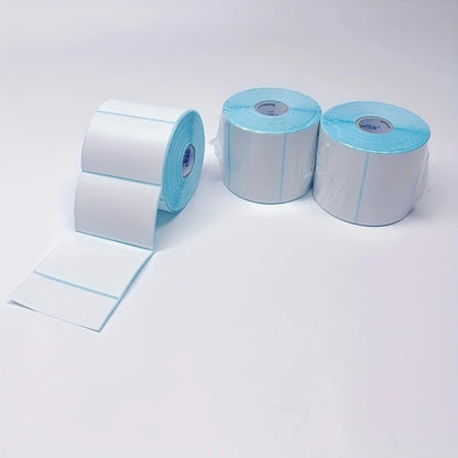 Thermal Paper Label for Warehouse & Logistics - High-Quality Adhesive Labels with Pre-Drilled Holes, Durable Blue，70*40mm