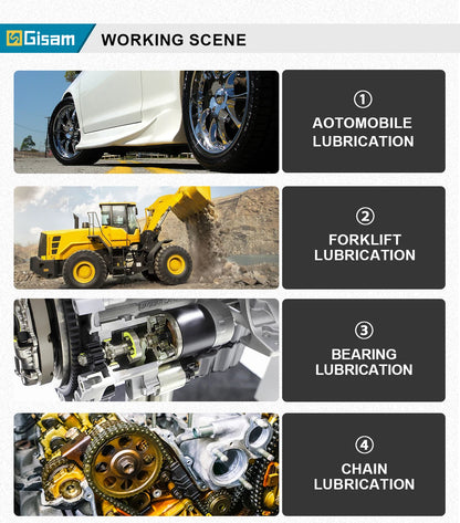 Gisam 10000PSI Brushless Electric Grease Gun Kit Electric High-Performance Grease Gun Set Power Tool For Makita 18v Battery Pins