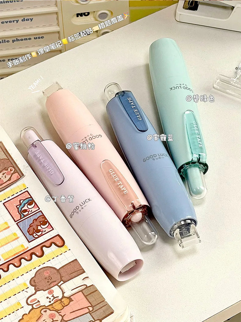 1 Pc Ins Simplicity Solid Color Double Sided Tape for Student Erasable Dot Glue Tape for Paste Non-sticky Note School Supplies