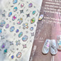 Gold Silver Metal Nail Stickers Dark Retro High-end Cross Nail Art Accessories Sticker Back Blue Nails 3D Decorations Decals DIY