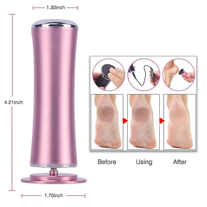 Electric Foot File Callus Remover Pedicure Machine with 60 Replacement Sandpaper Disks Adjustable Speed Aluminum Foot Care Tool