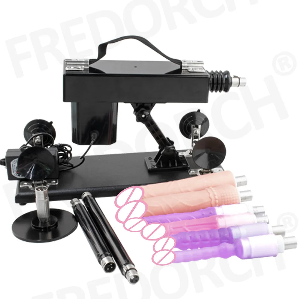 FREDORCH Sex Machines More Attachment Masturbating Pumping Sex Gun Adjustable with Dildo Couples Sex Toy Love Machine for Couple