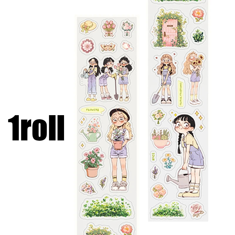 Mr Paper Washi Tape Kawaii 1 Roll  Character Scenery PET Stickers DIY Decoration for Journal Diary Scrapbooking Planners Cards