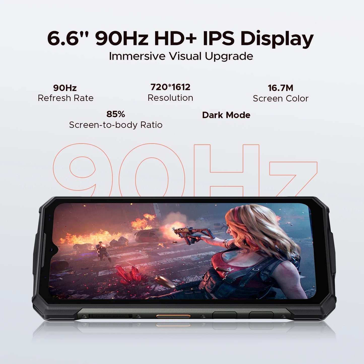 DOOGEE Fire 5 Rugged Phone 13000mAh Large Battery 6.6'' HD+ Display 12GB RAM (3GB+9GB) 64GB ROM Android 15 NFC Smartphone