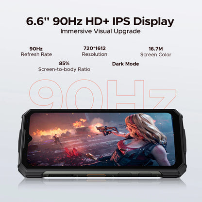 DOOGEE Fire 5 Rugged Phone 13000mAh Large Battery 6.6'' HD+ Display 12GB RAM (3GB+9GB) 64GB ROM Android 15 NFC Smartphone