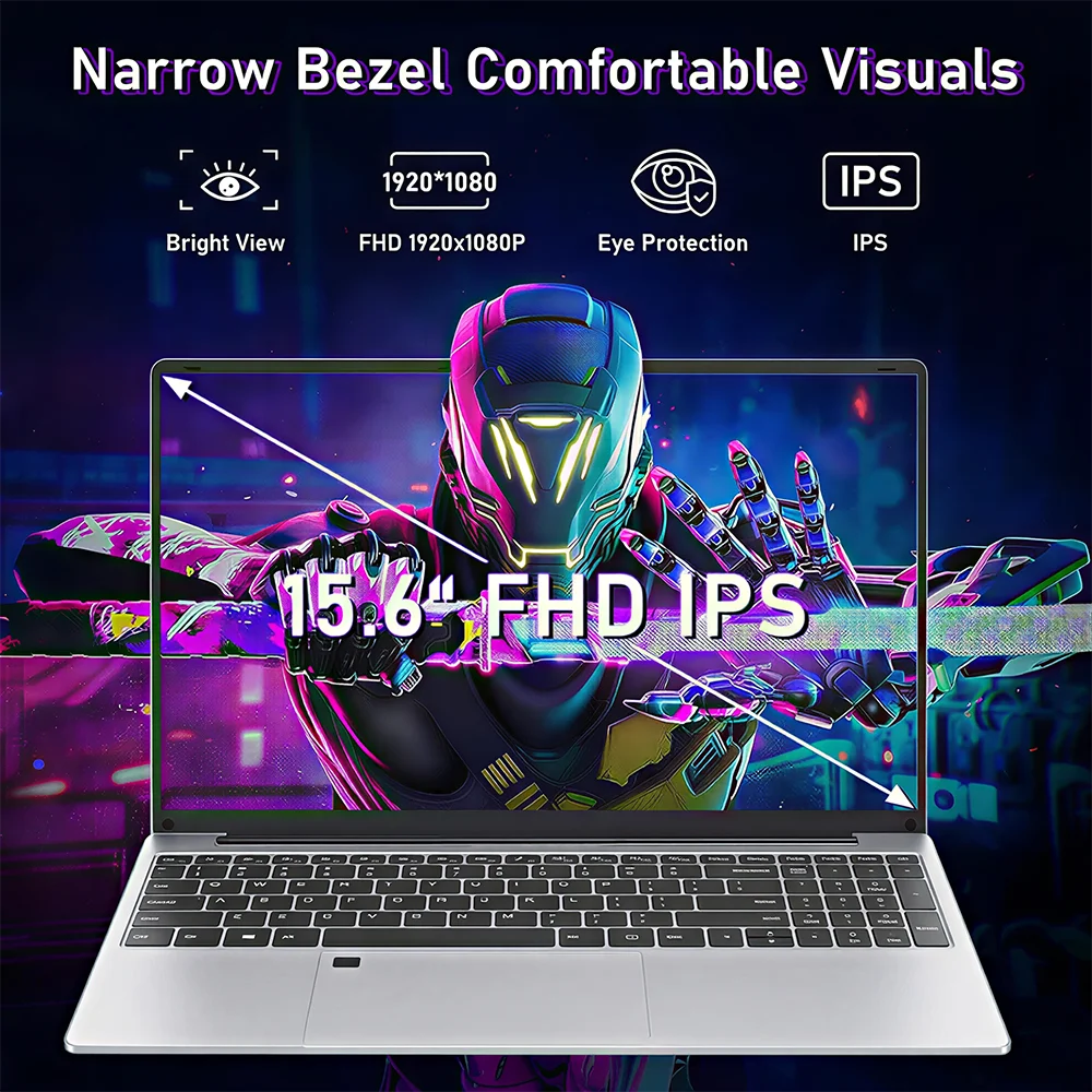 15.6" Laptop Computer Windows 11 Core i9-10980HK PC Gamer 16GB RAM Fingerprint Unlock Notebook Laptops Backlight Study Computer