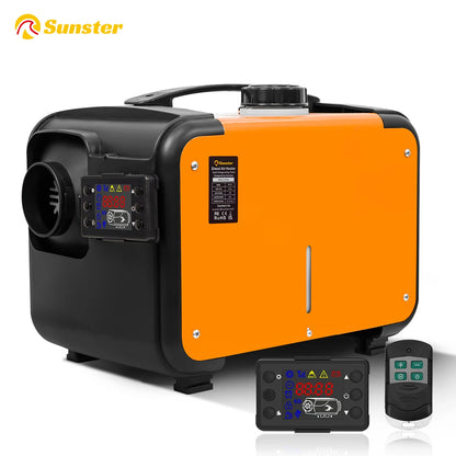 Sunster 8KW 12V 24V Diesel Air Heater With Sound Dampeners LCD Switch Car Parking Heater For Car Trailer Truck Diesel Parking Heater