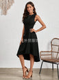 New Women's Dress Slim Sleeveless A-line Skirt Elegant Simple Office Red Korean Midi Skirt for Female