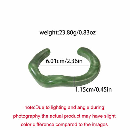 Fashion Unique Irregular Acrylic Cuff Bracelets for Women Simple Texture Multicolor Geometric Open Bangle Female Jewelry