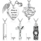 5Pcs Cremation Urn Necklace Heart for Ashes Stainless steel Cremation Jewelry Keepsake Necklace Waterproof Memory Pendant
