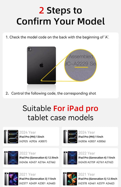 Clear Case For iPad Pro 11 iPad 10.2 7th 8th 9th 10th Gen Cover iPad Air 6 5 4 3 10.2 10.9 13 12.9 M2 M4 Mini 6 7 8.3 Clear Case