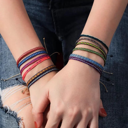 KKBEAD Wholesale Handwoven Bracelet Colombia Cloth Braided Wristband Bracelets for Women Men Gift Hippie Boho Friendship Jewelry