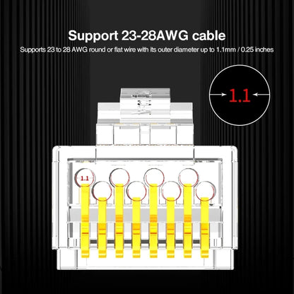 NASTAKO 20/50/100pcs Cat6 RJ45 Connector UTP Cable Ethernet Jack 8P8C Network CAT6 Cat5e Modular Plugs with 6.5mm RJ45 Caps