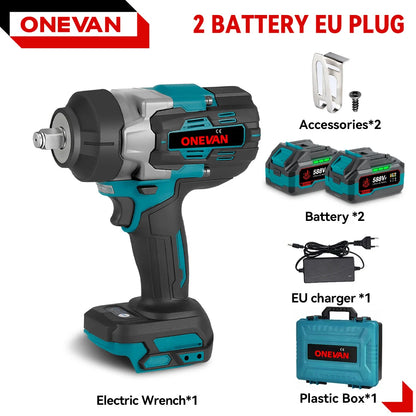 ONEVAN 2800N.M Brushless Cordless Electric Impact Wrench High Torque Screwdriver Drill Power Tool For Makita 18V Battery Pin