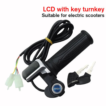 24V/36V/48V Electric Bike Twist Grip Throttle with LCD Battery Display Electric Bicycle Throttle Grip with Power Indicator