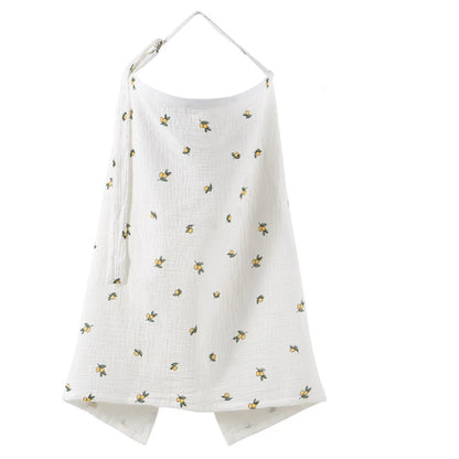 Muslin Nursing Covers for Breastfeeding, Privacy Breast Feeding Cover with Arch Neckline for Mom and Baby Nursing Apron
