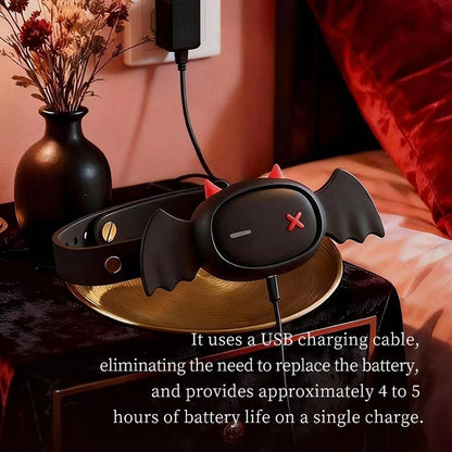 QIUI Electric Shock Collar APP Remote Control Collars Restraint BDSM Devil Shaped Necklace Adult Games Sex Toys for Men Women