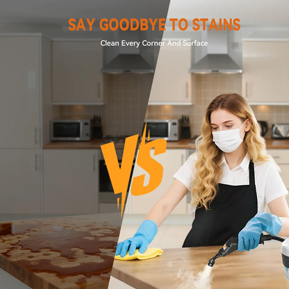 Podofo 2500W Handheld Steam Cleaner Portable Pressurized Steamer 220V EU Plug Deep Cleaning For Car Kitchen Bathroom etc.