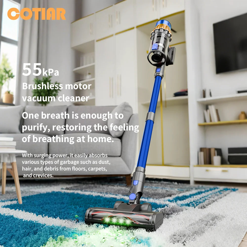 COTIAR V22 650W 55000PA Suction Power Cordless Vacuum Cleaner Handheld Home Appliance Portable Vacuum Cleaner Removable Battery