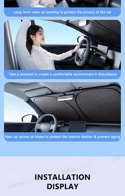 SEAMETAL Car Windshield Sun Shade Five-layer Front Window Sunshade Windshield Sun Protection Cover UV Blocker Summer Car Covers