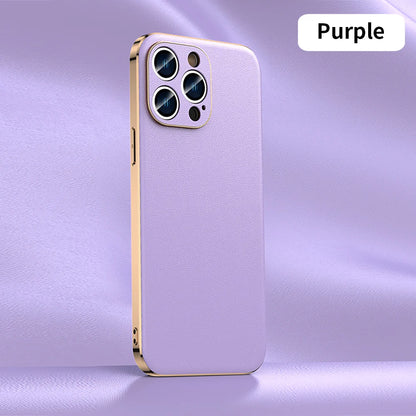 LANGSIDI Luxury Ultra Thin Shockproof Leather Case For iPhone 17 16 Pro Max 15 Plus 14 13 12 11 Air Lens Protective Cover