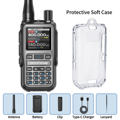 Baofeng UV-5R Mini Walkie Talkie Bluetooth Programming APP Long Range 999 Channels Radio With Protective Case Tactical Antenna